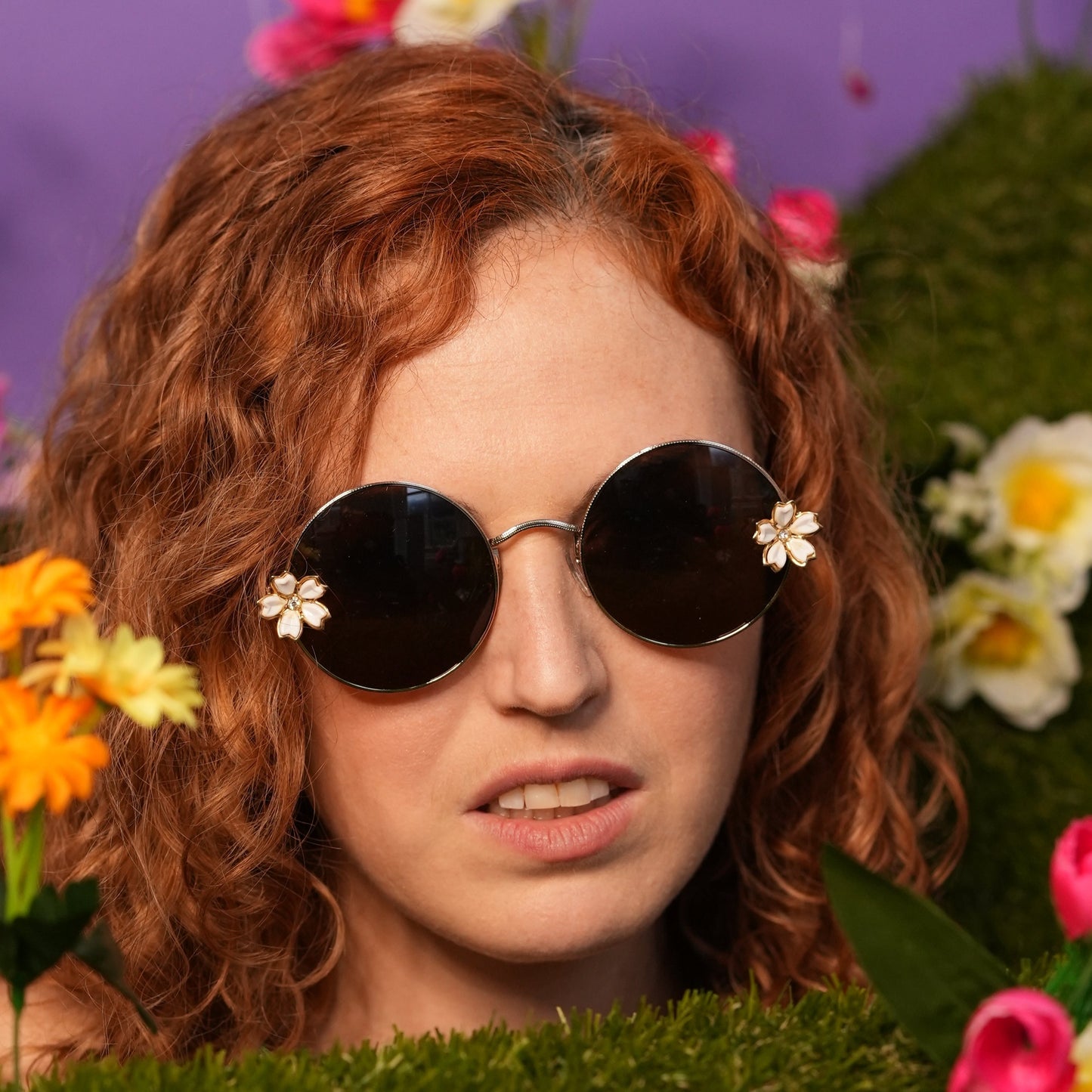 BB White Floral Sunglasses